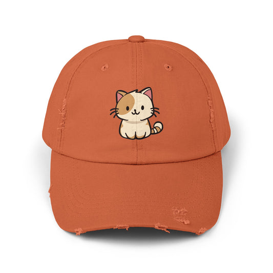 Happy Kitten Distressed Cap